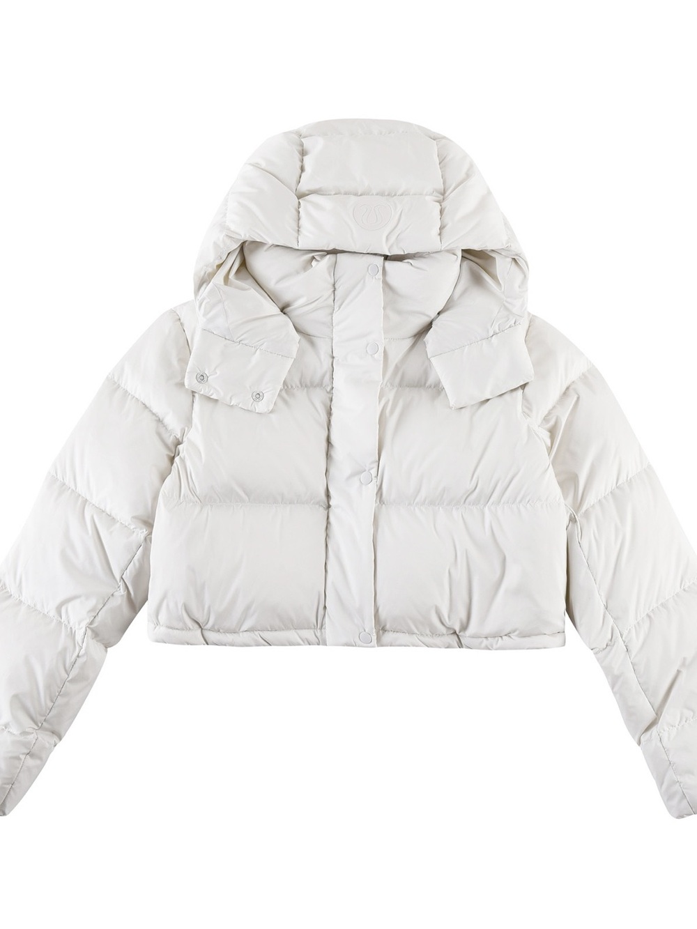 lululemon athletica Off-White Cropped Hooded Puffer Jacket